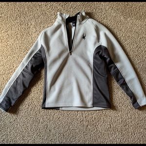 SPYDER GRAY 1/4 ZIP PULLOVER MENS MEDIUM